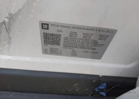 2021 Chevrolet Equinox Fwd Ls from USA, damaged, VIN 3GNAXHEV2MS134193